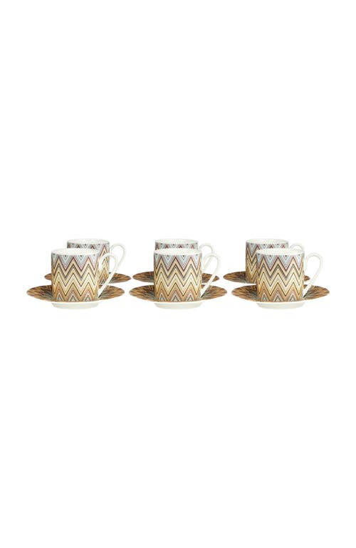 Missoni Home Jarris Set Of 6 Coffee Cups & Saucers In White
