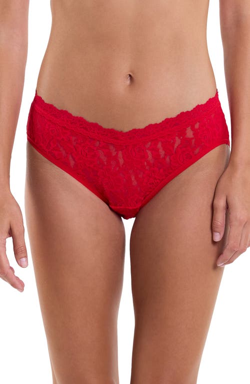Hanky Panky Signature Lace V-front High Cut Briefs Red In Red