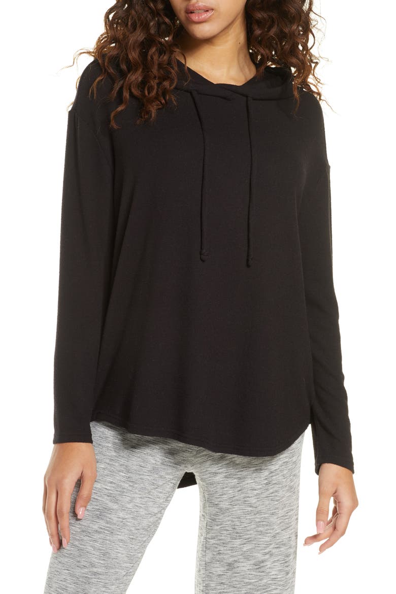 Hacci Hoodie, Main, color, BLACK