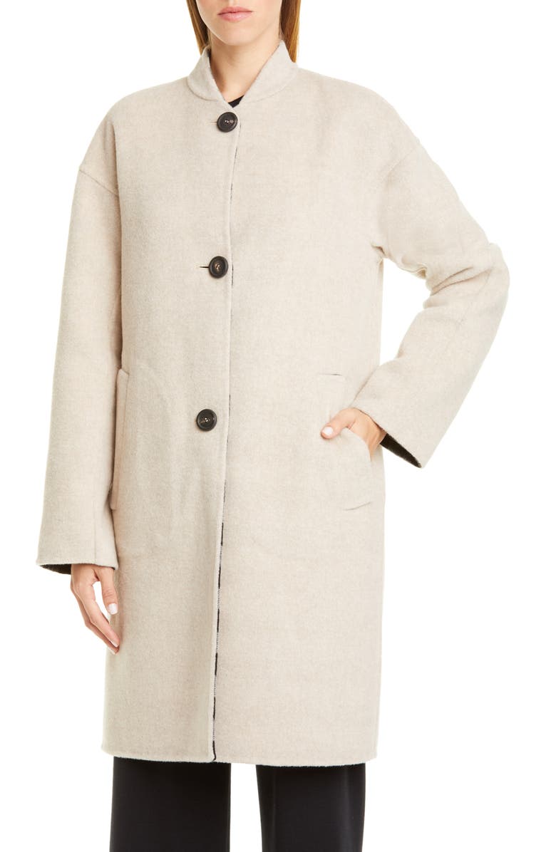 Mansur Gavriel Reversible Double Face Wool Coat, Alternate, color,