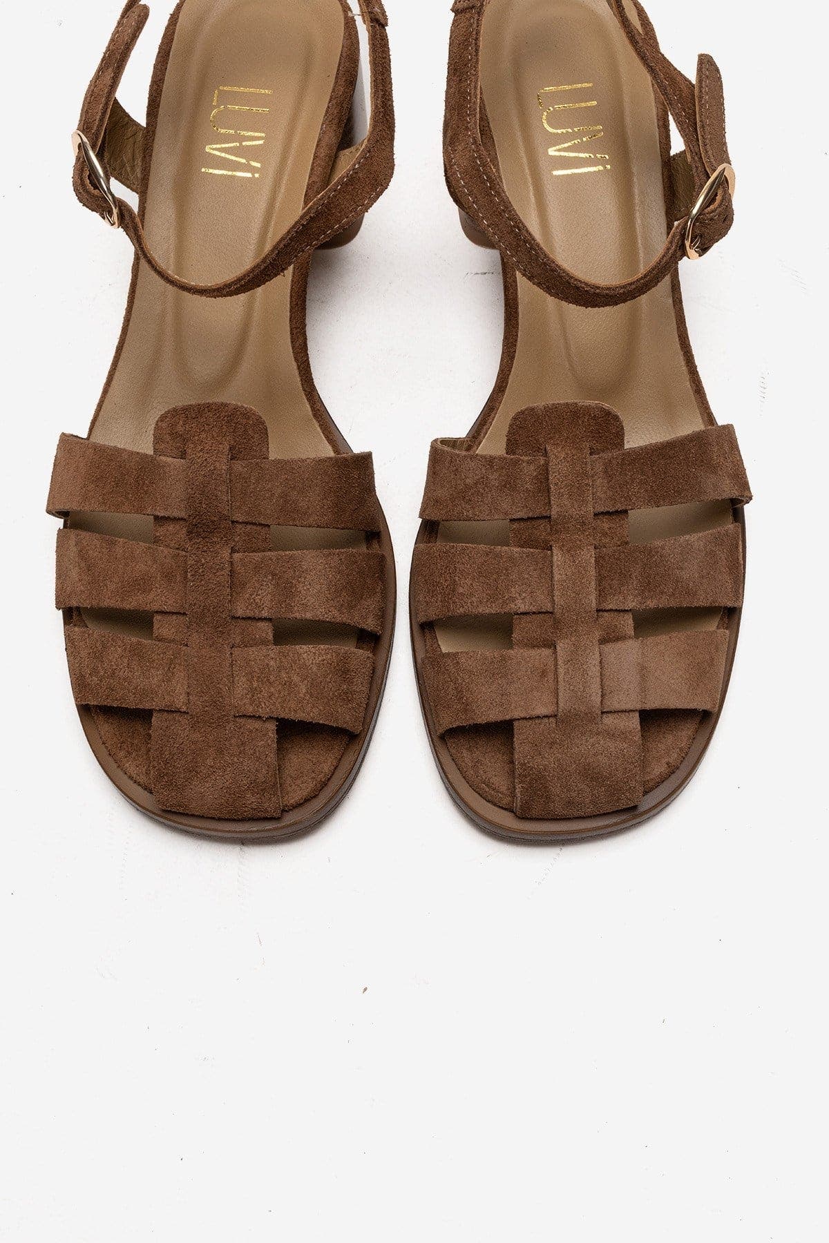 Devora Leather Block Heel Sandal, Alternate, color, Cognac Suede