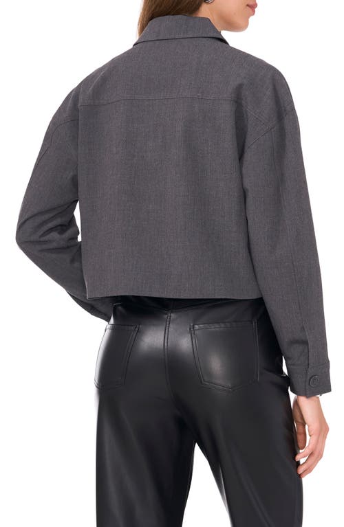 Vince Camuto Crystal Stud Crop Shacket In Gray