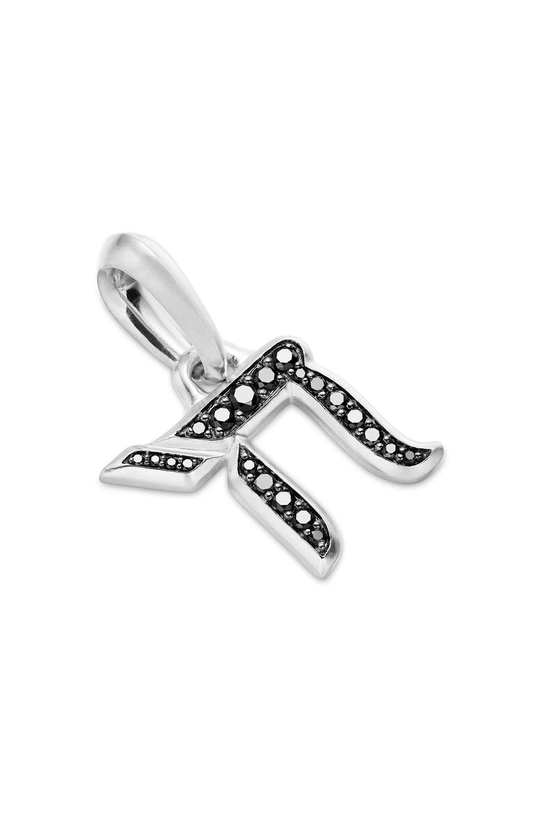 Chai Amulet in Sterling Silver with Pavé Black Diamonds, Alternate, color, BLACK DIAMOND
