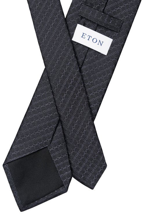 Eton Geometric Silk Tie In Black