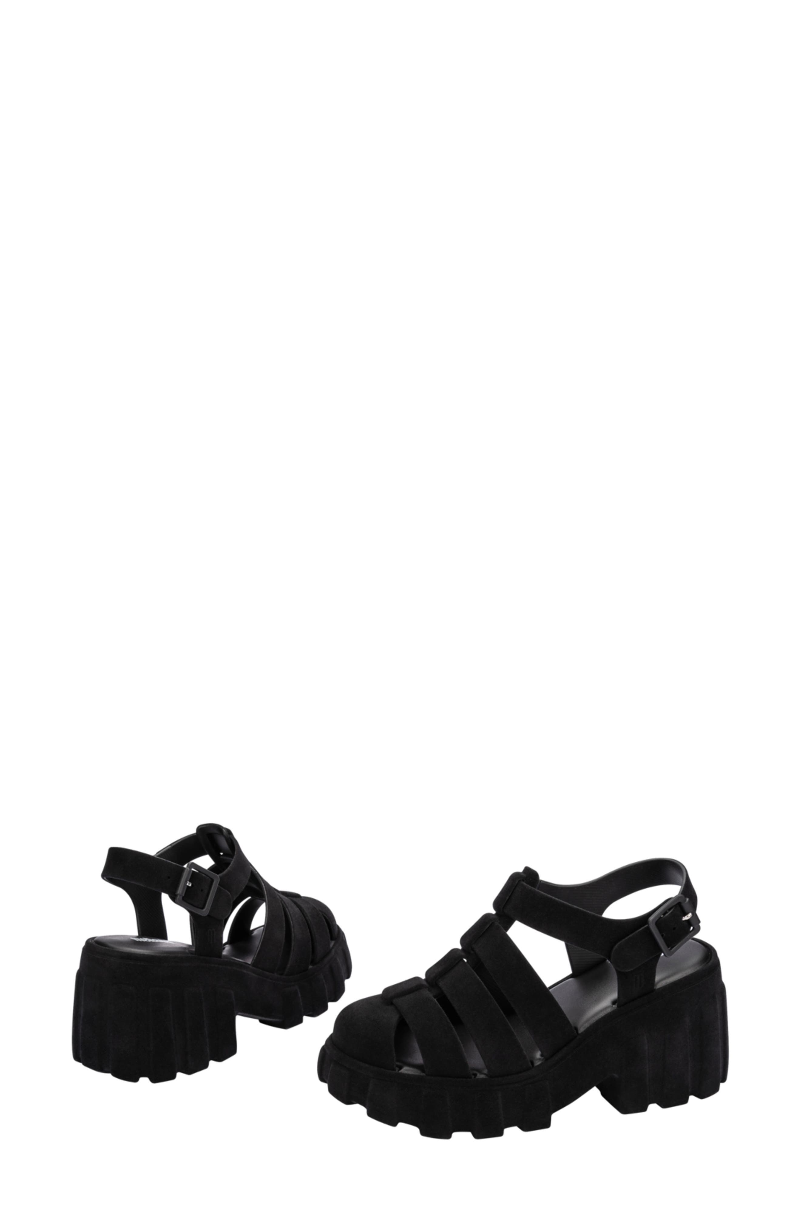 Melissa Megan Velvet Platform Fisherman Sandal, Alternate, color, 