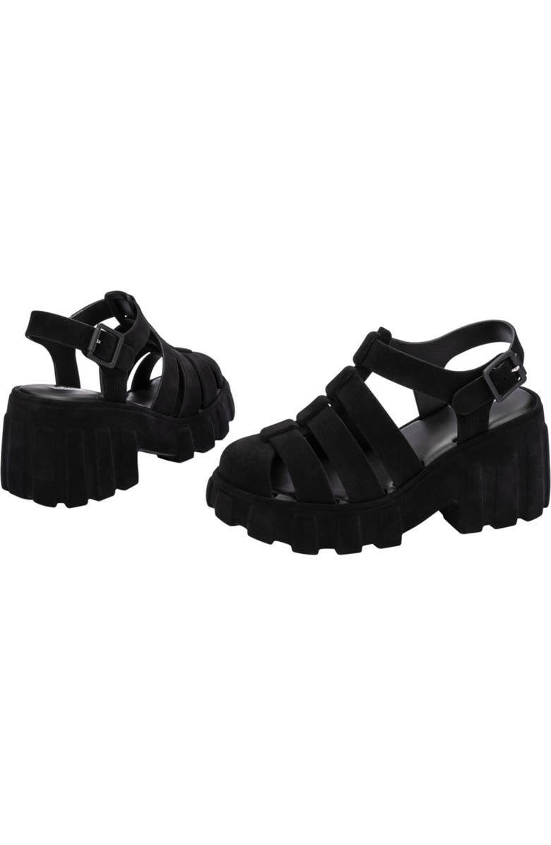 Melissa Megan Velvet Platform Fisherman Sandal, Alternate, color,