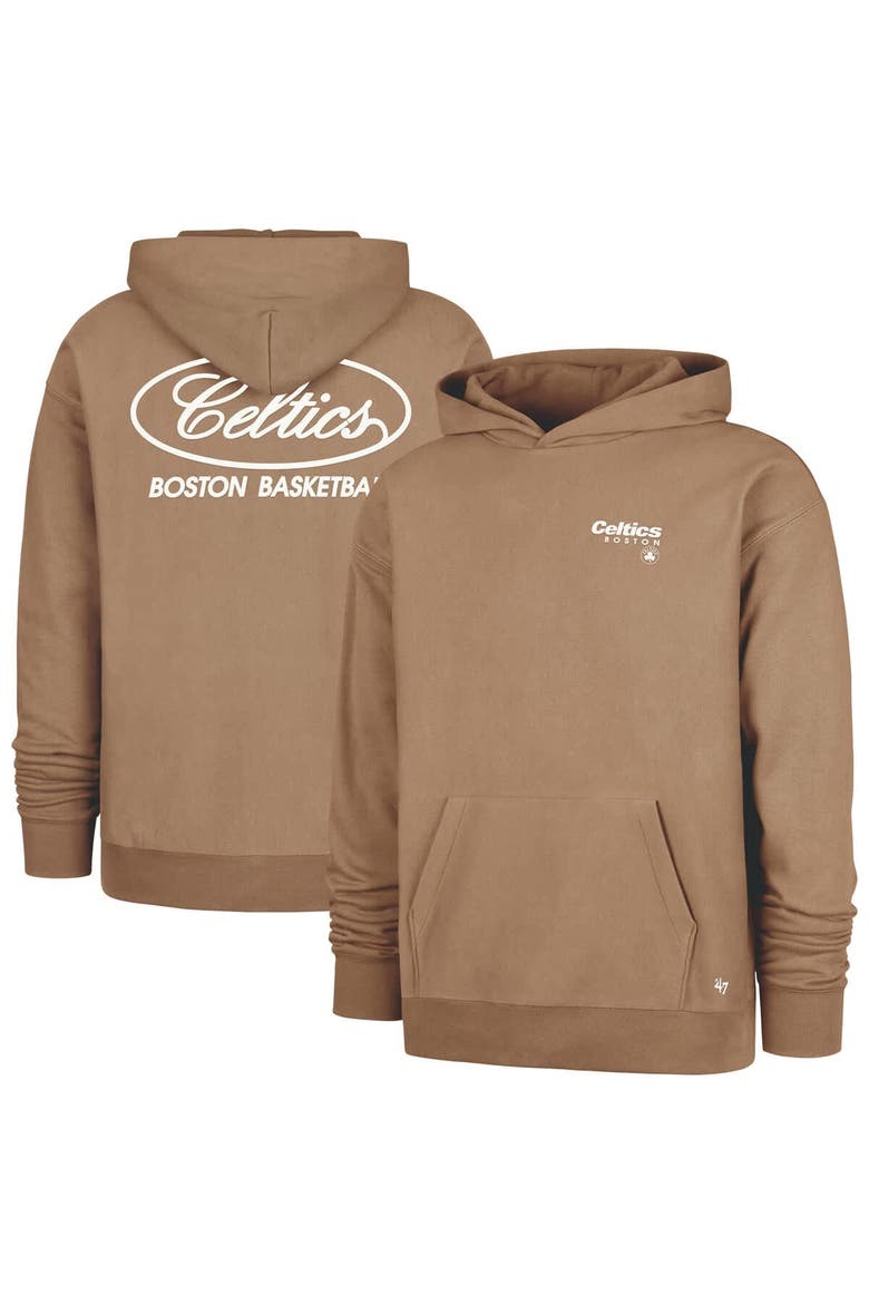 Men's '47 Khaki Boston Celtics Triple Double Foundation Premium Hoodie Sweatshirt, Main, color, Khaki