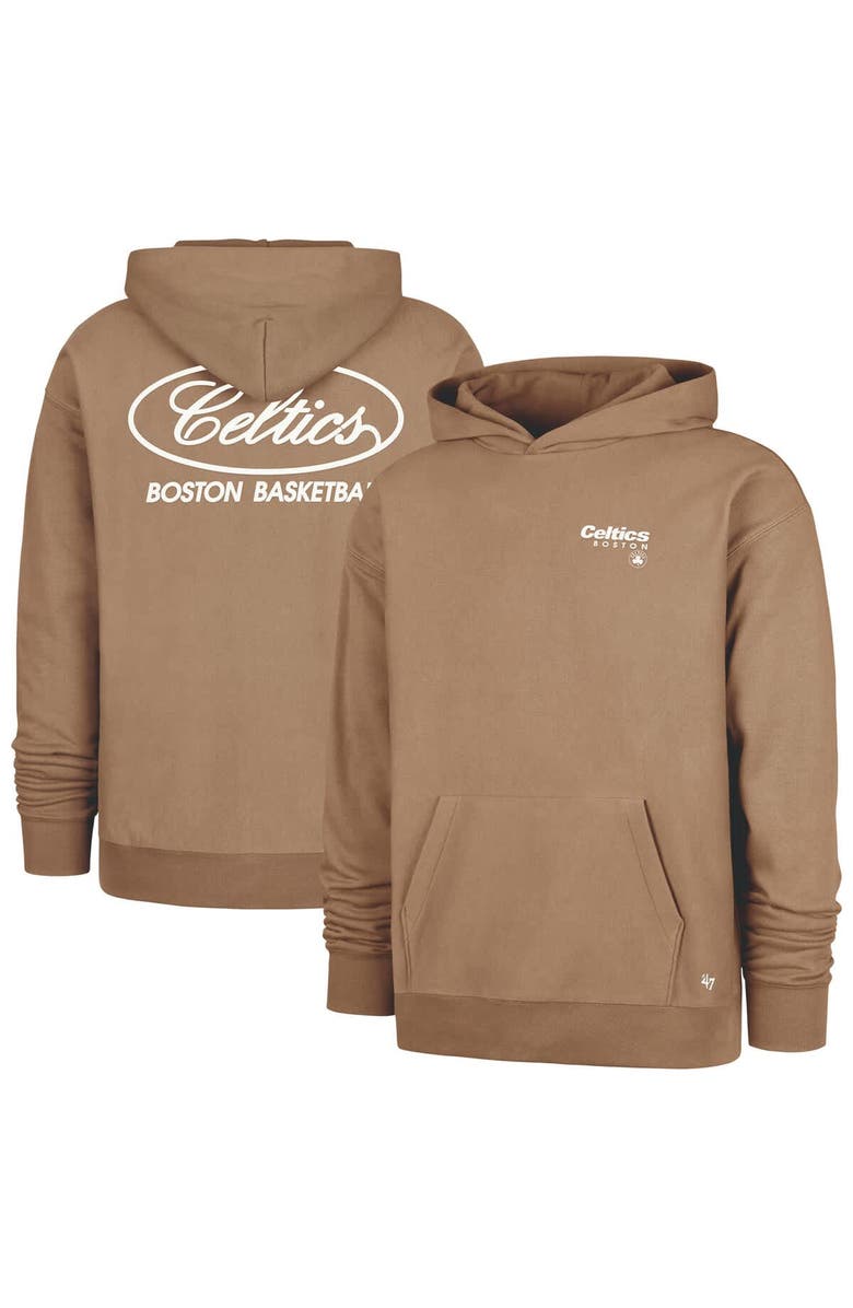 '47 Men's '47 Khaki Boston Celtics Triple Double Foundation Premium Hoodie Sweatshirt, Main, color, Khaki