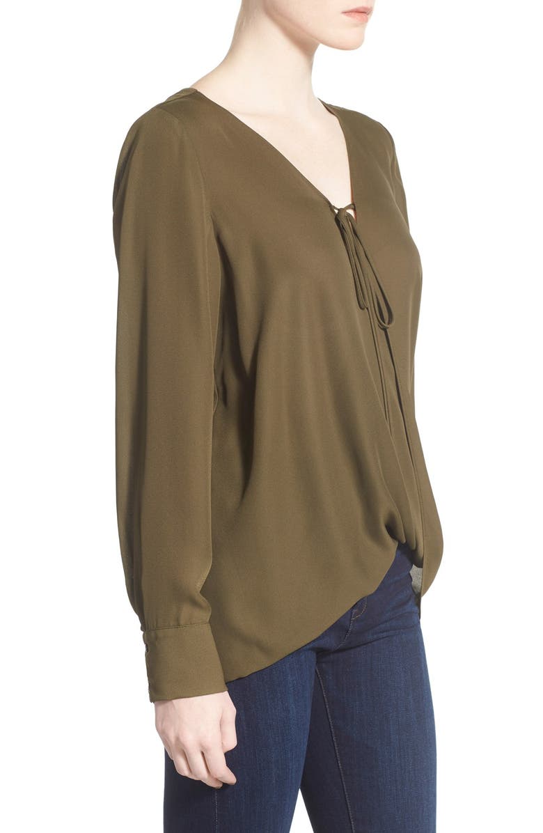 WAYF Wrap Front Long Sleeve Blouse, Alternate, color,