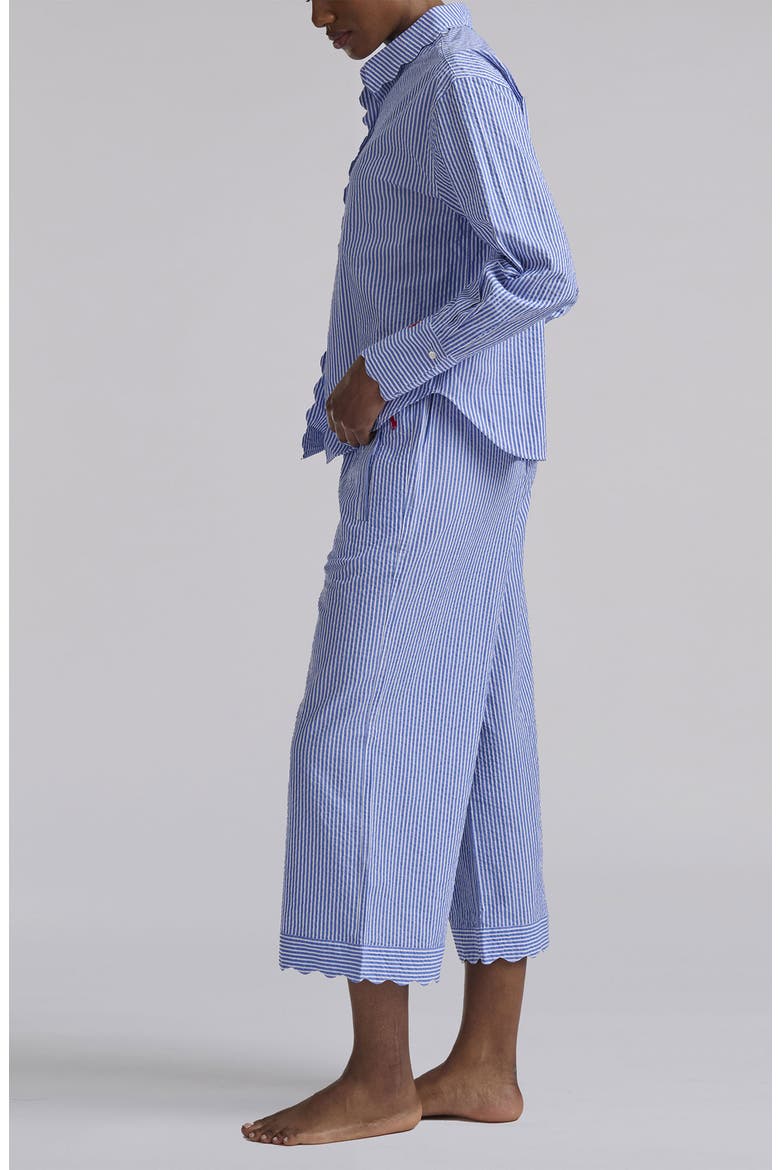 Scallop Long Pajamas, Alternate, color, AMPARO BLUE