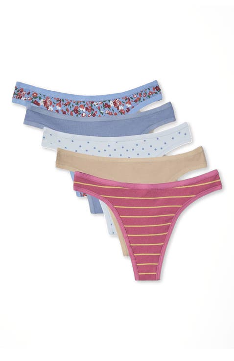Everyday Mid Rise Thong 5-Pack