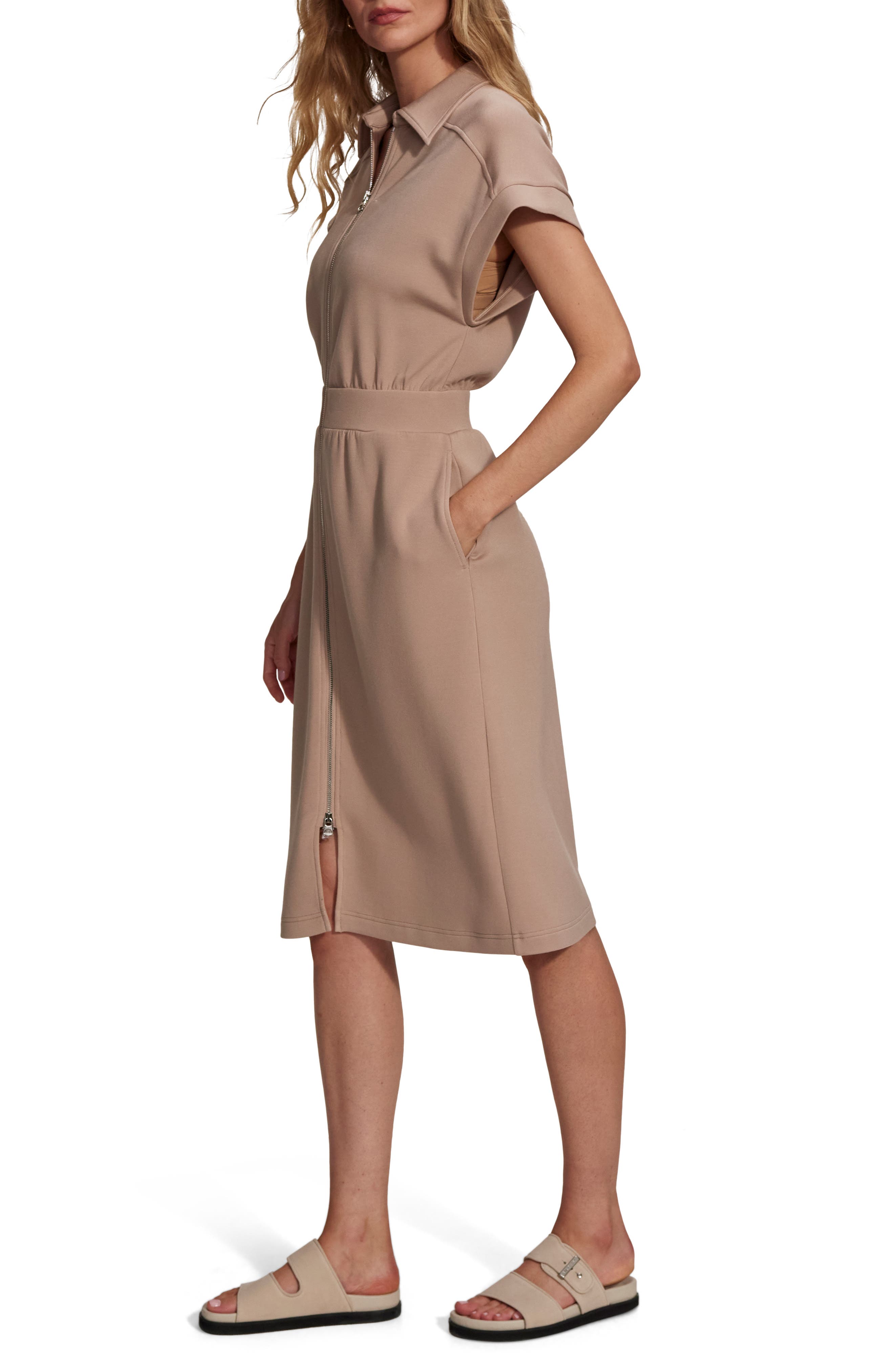 louisa short jersey dress Louisa Short Jersey Dress - Raw Umber, Painted Dot