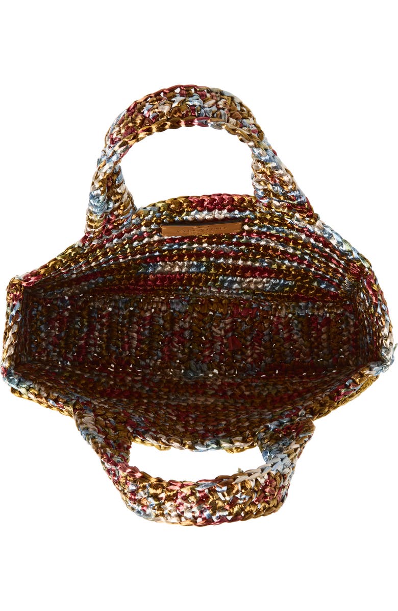 Valentino Garavani Small Viva Superstar Raffia Tote, Alternate, color, Brown Multi
