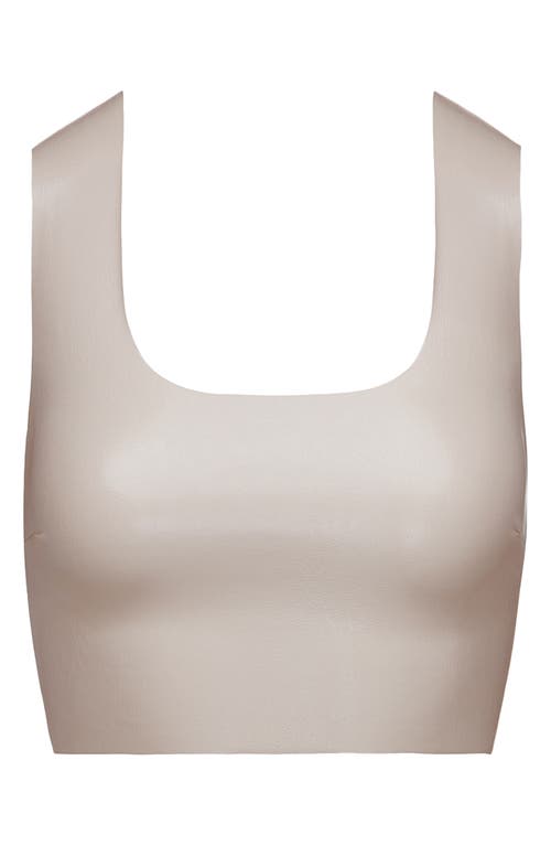 Commando Cropped Faux Stretch-leather Top In Cocoa