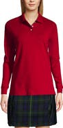 Lands' End School Uniform  Long Sleeve Interlock Polo Shirt
