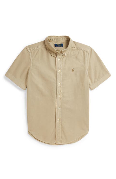Kids' Short Sleeve Cotton Oxford Button-Down Shirt (Big Kid)