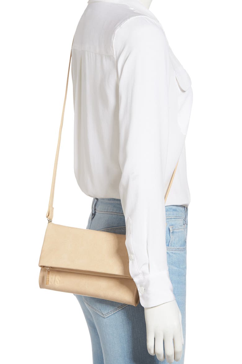 Faux Leather Crossbody Wallet, Alternate, color, BEIGE