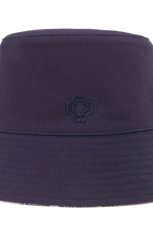 Maje Womens Navy Reversible Fruit-print Cotton Bucket Hat In Blue