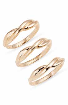 Open Edit Pack of 3 Twisted Rings