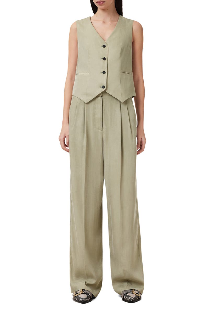 AllSaints Averie Ten Pleated Wide Leg Pants, Alternate, color, 