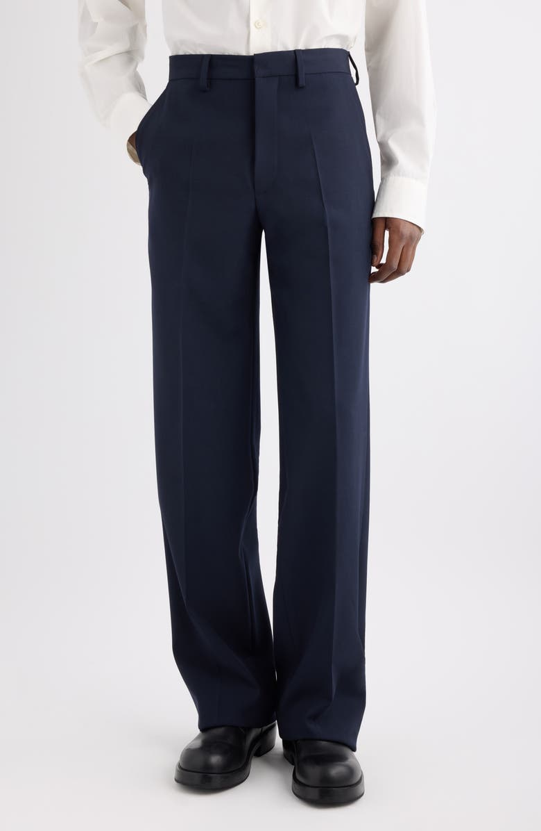 Dries Van Noten Panvel Wool Wide Leg Pants, Main, color, Navy