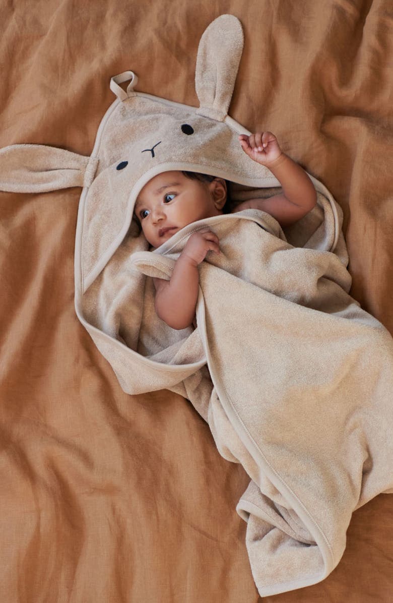 NATURE BABY Bunny Hooded Towel, Alternate, color, Nougat