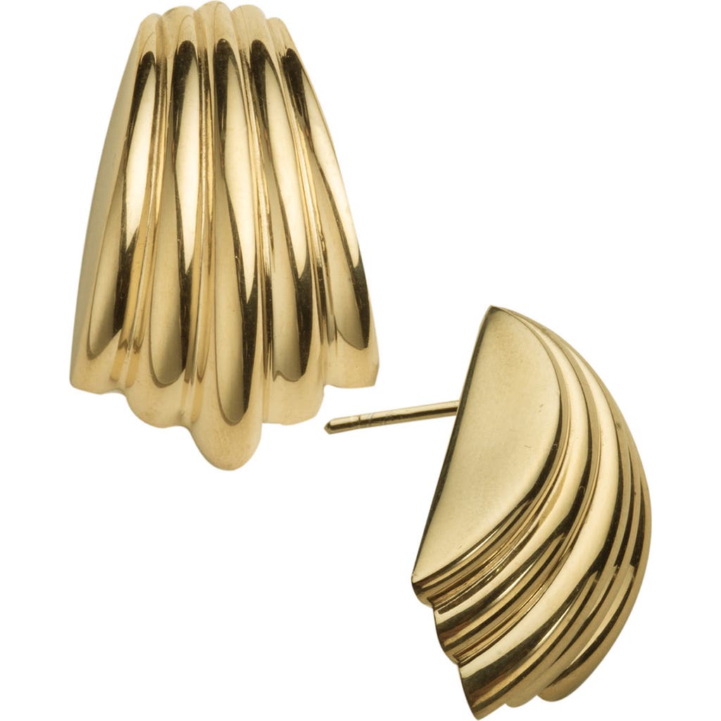 Jennifer Zeuner Cooper Textured Drop Earrings in Yellow Gold  product