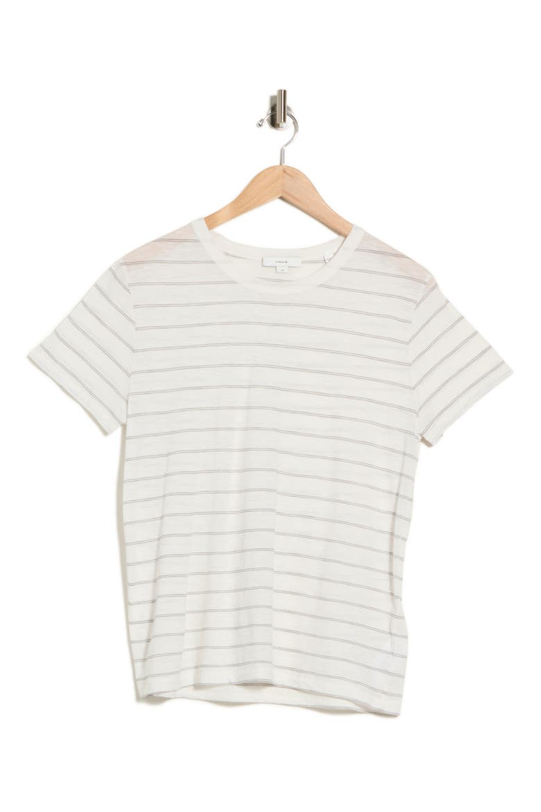 Striped Short Sleeve Crewneck T-Shirt, Alternate, color, SEA STONE COMBO