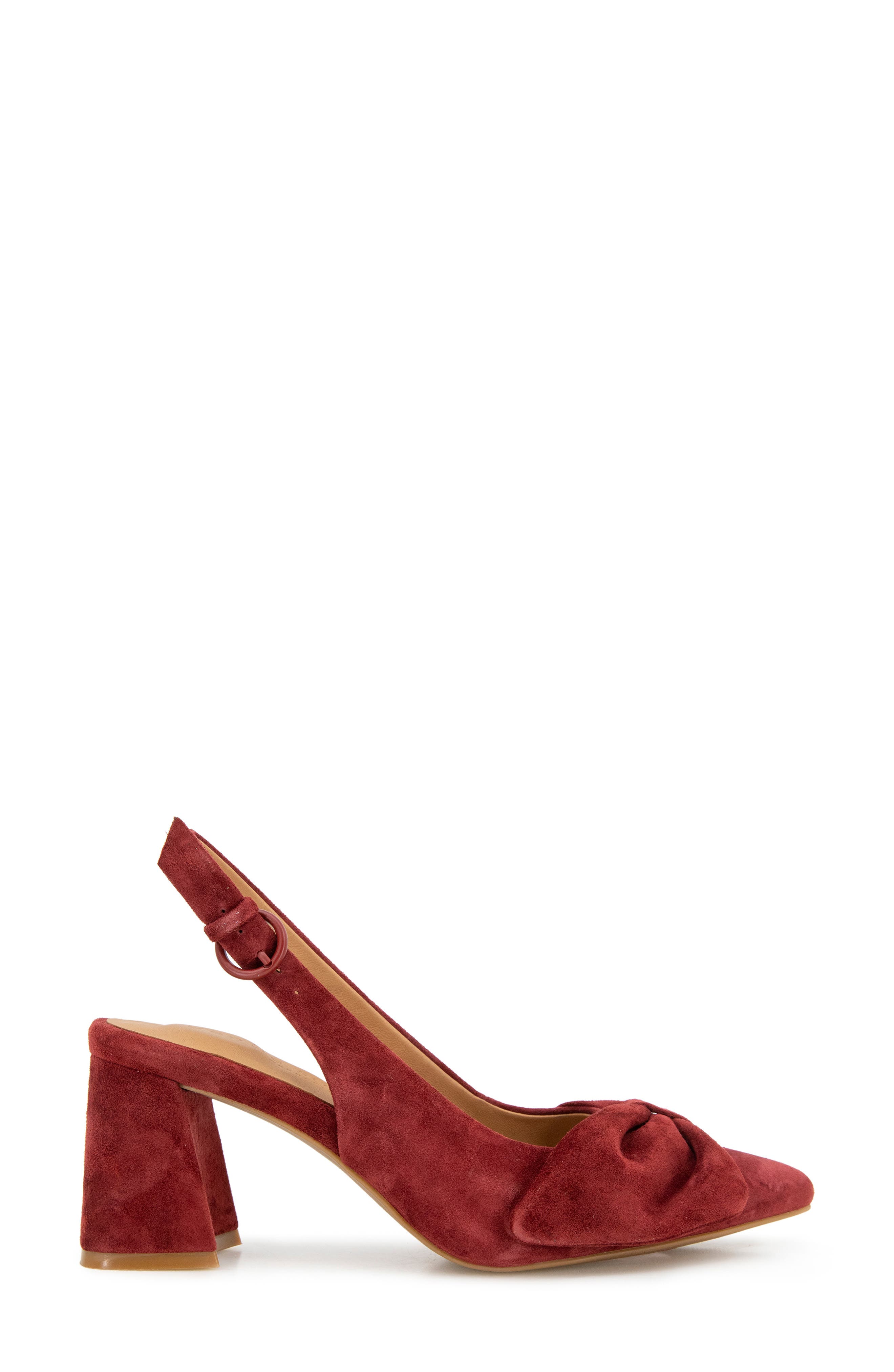 Gentle Souls Diana Slingback Pointed Toe Pump, Alternate, color, Burnt Red Suede