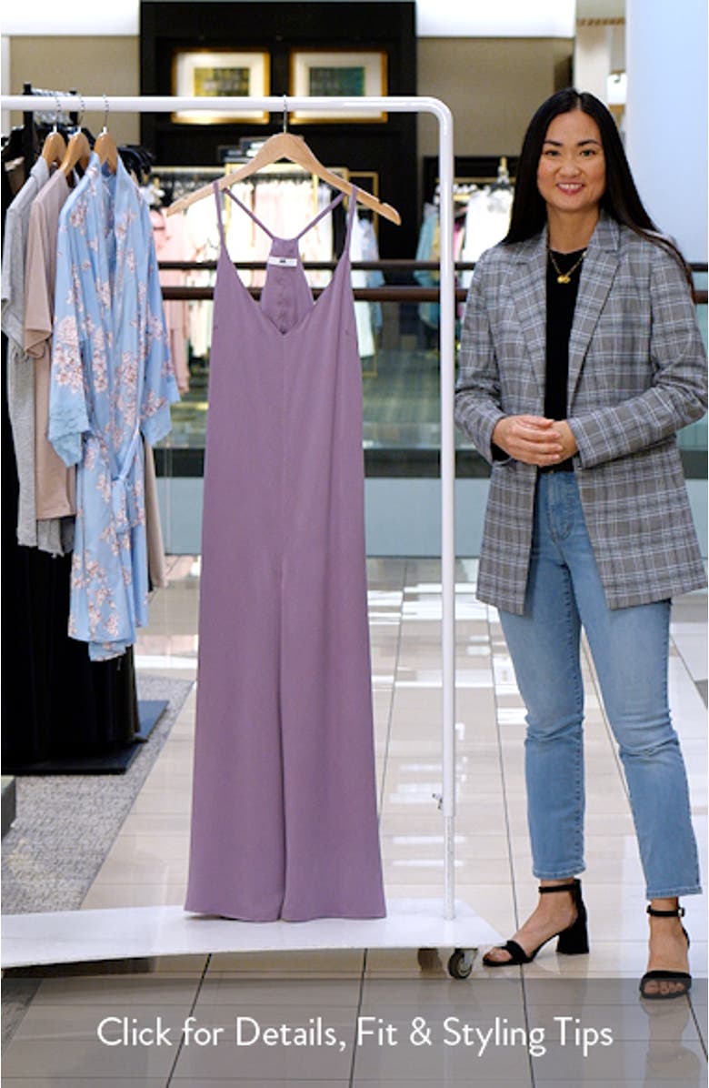 Sleeveless Wide Leg Silk Jumpsuit, sales video thumbnail