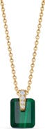 Astley Clarke Gold Deco Malachite Pendant Necklace