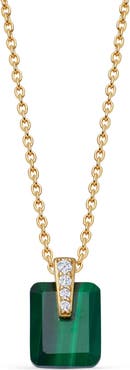 Astley Clarke Gold Deco Malachite Pendant Necklace