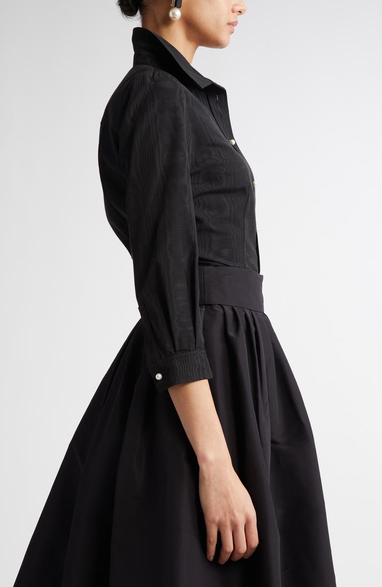 Carolina Herrera Icon Moiré Button-Up Shirt, Alternate, color, 