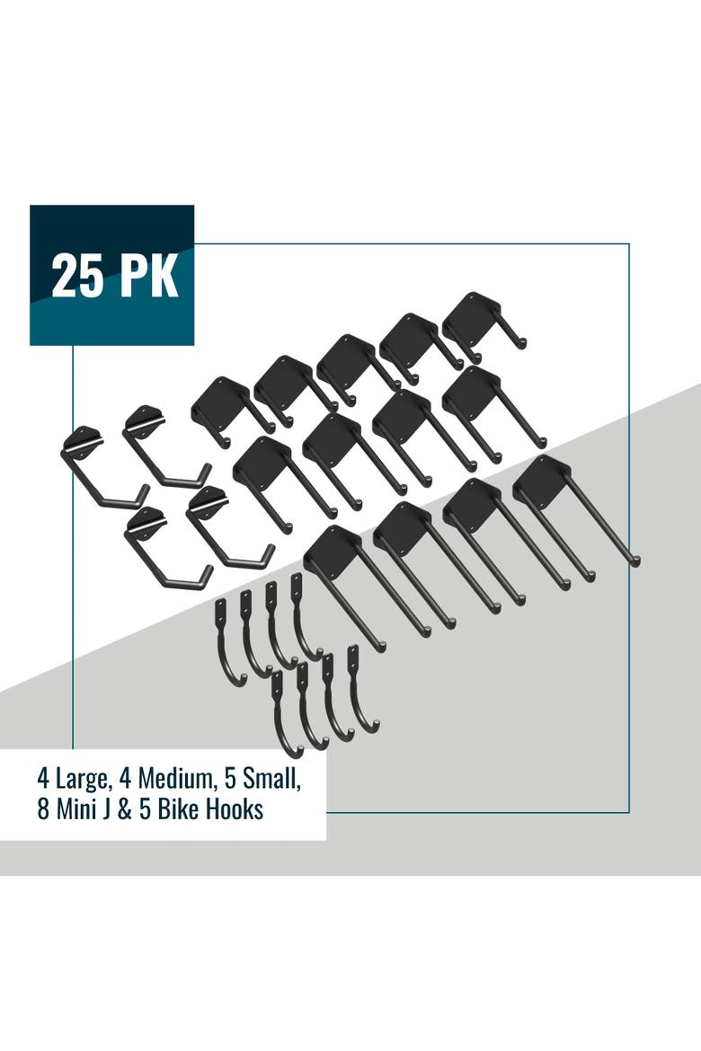 Simple Hooks 25-Pack Assortment Kit - Heavy-Duty, Alternate, color, Black