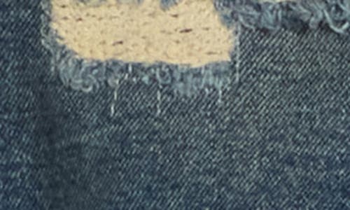 Marc Jacobs Distressed Mini Denim Skirt In Blue