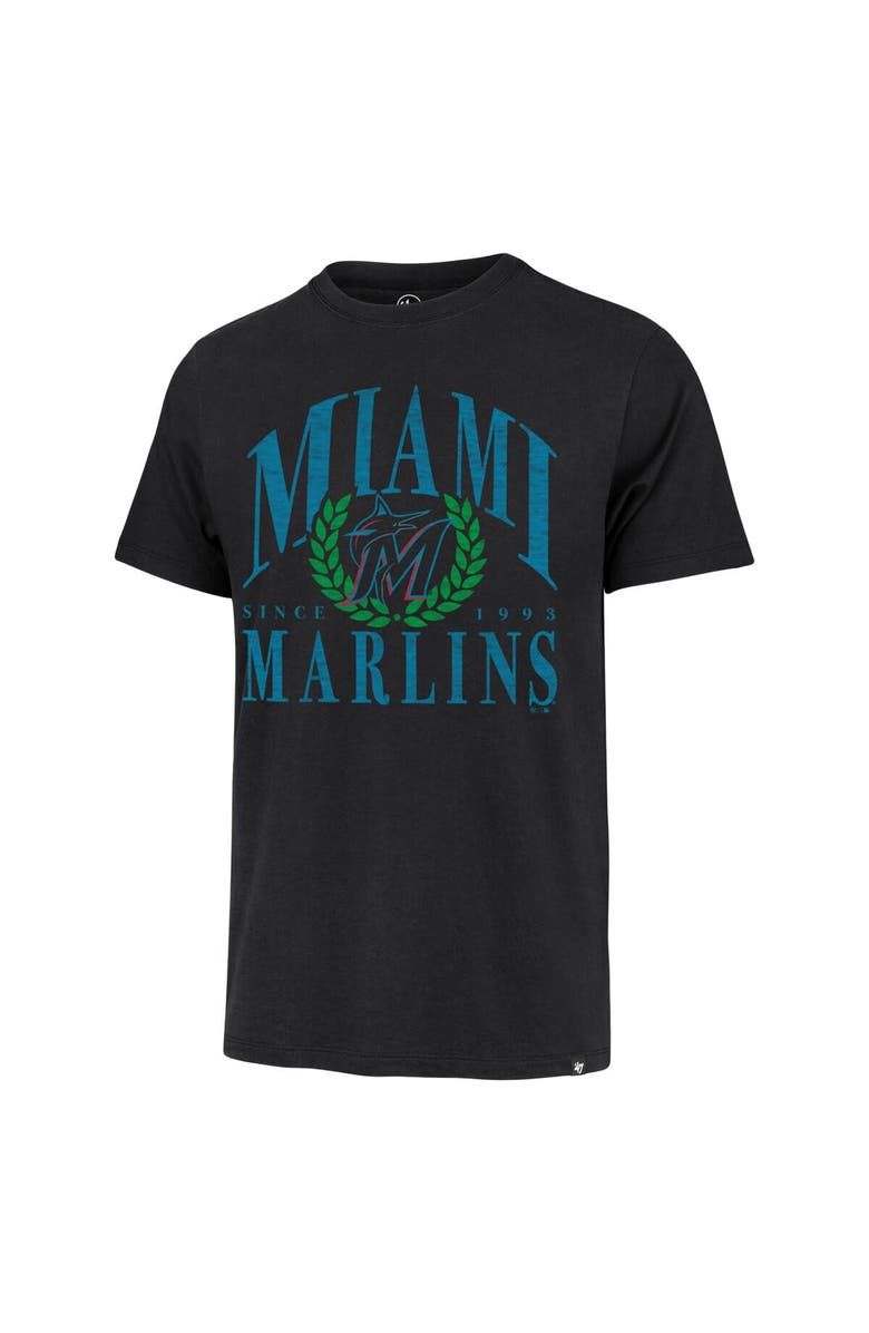 '47 Men's '47 Black Miami Marlins Pitchout Franklin T-Shirt, Alternate, color, Black