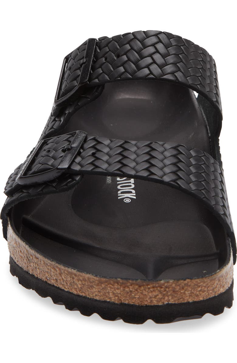 Birkenstock Arizona Woven Embossed Slide Sandal, Alternate, color, Black