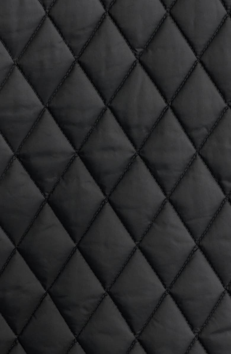 London Fog Water Resistant Corduroy Trim Quilted Coat, Alternate, color, Black