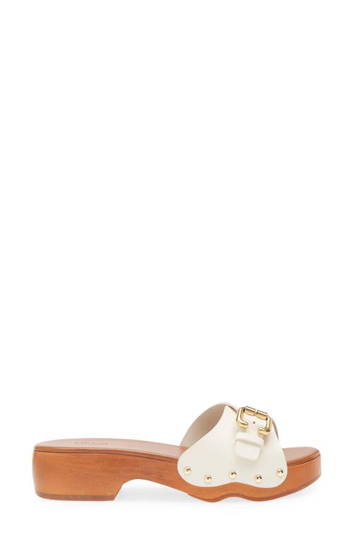 Chloé Jeannette Platform Slide Sandal In White