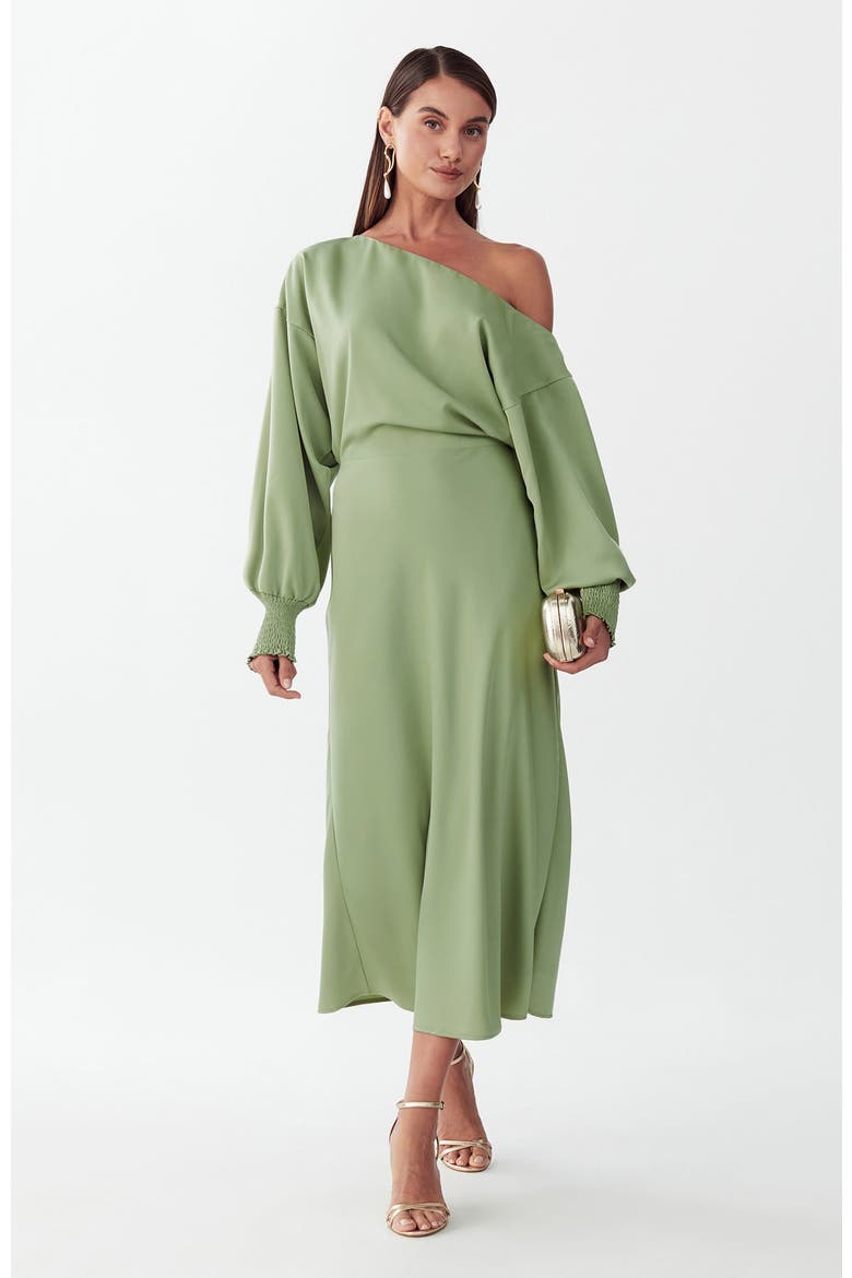 Diara Midi Dress, Alternate, color, Sage Green