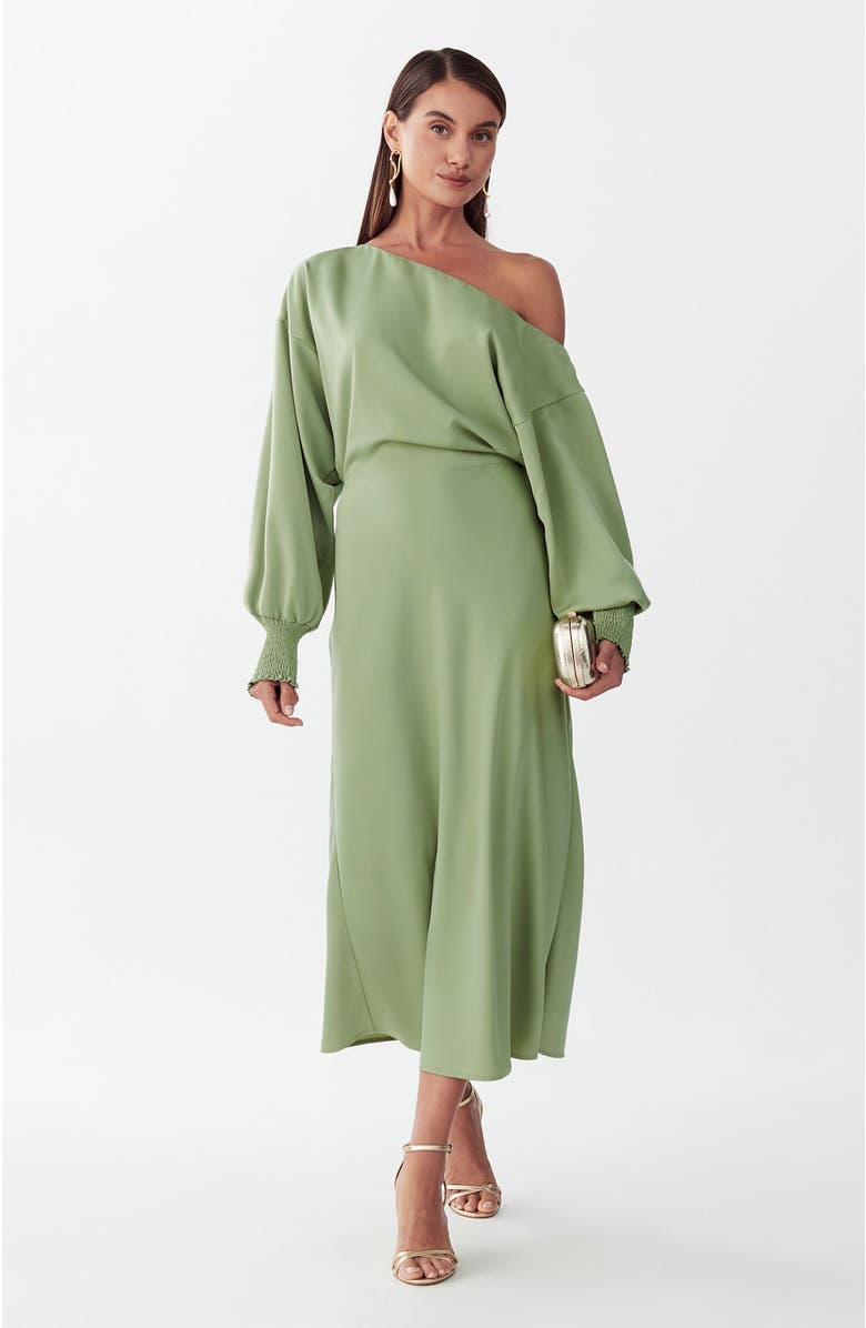 WILLA Diara Midi Dress, Alternate, color, Sage Green