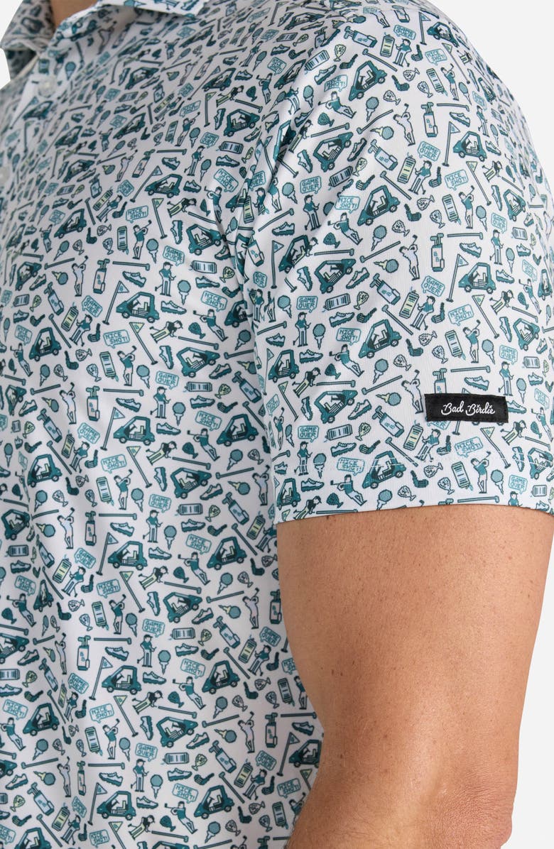 Bad Birdie Pixelated Pars Golf Print Performance Golf Polo, Alternate, color, Pixelated Pars