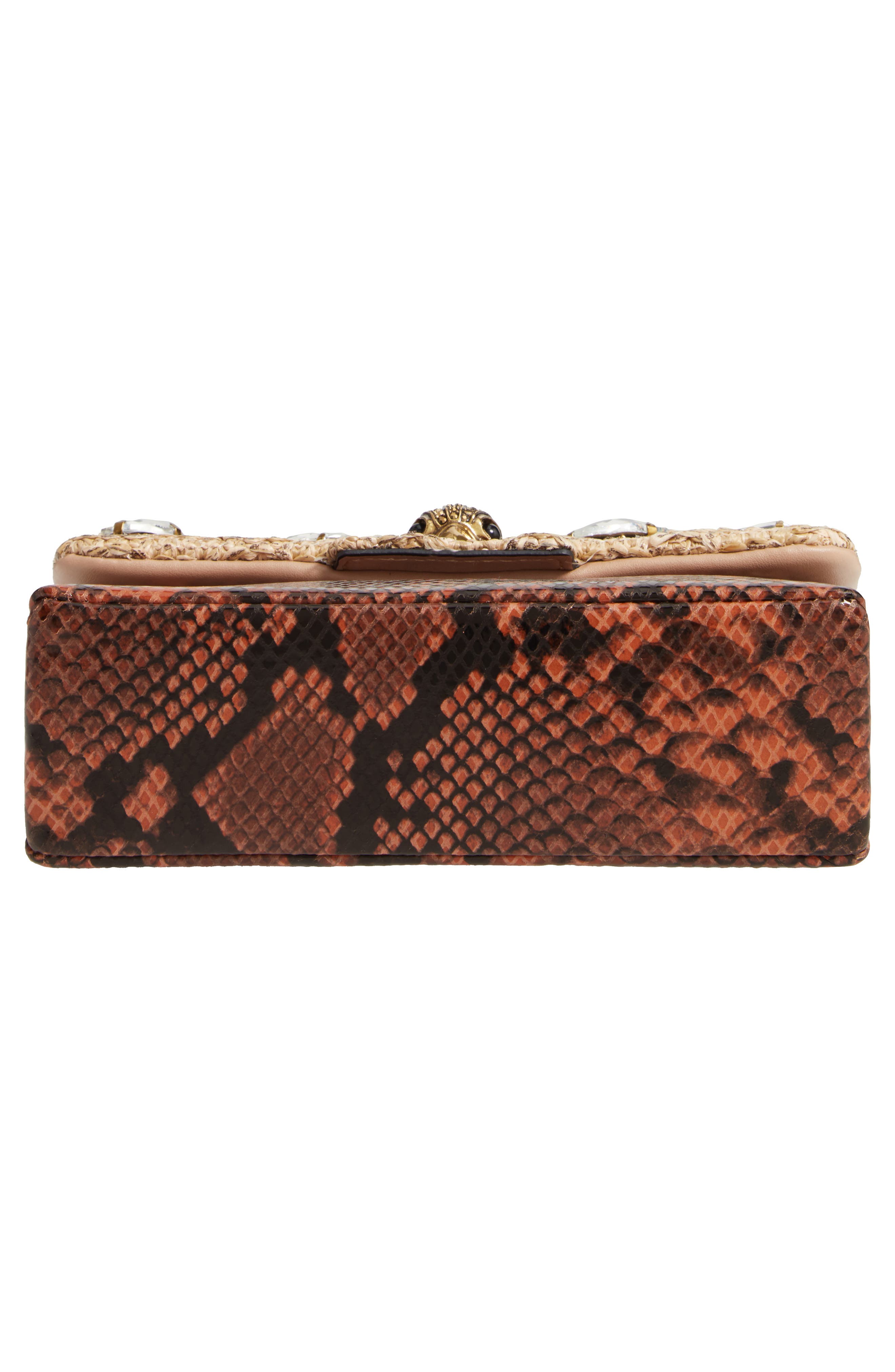 Kurt Geiger London Mini Kensington Raffia & Snake Embossed Leather Crossbody Bag, Alternate, color, 