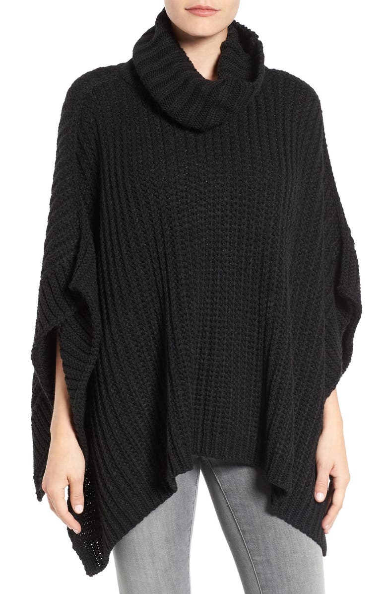 Steve Madden Turtleneck Poncho, Main, color,