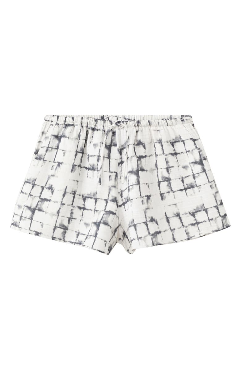 MANGO TEEN Tie Dye Drawstring Mini Shorts, Main, color, Charcoal