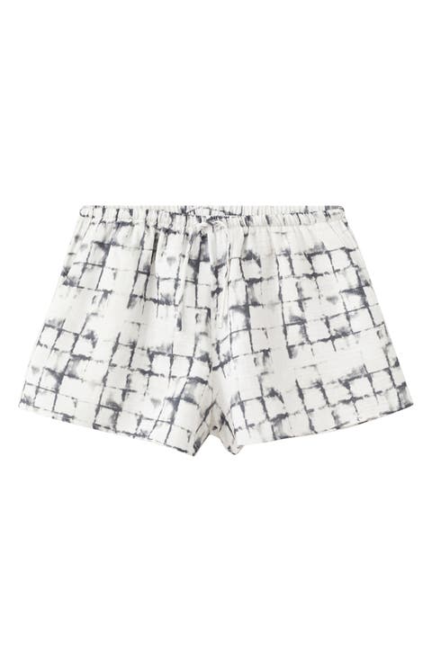 Tie Dye Drawstring Mini Shorts