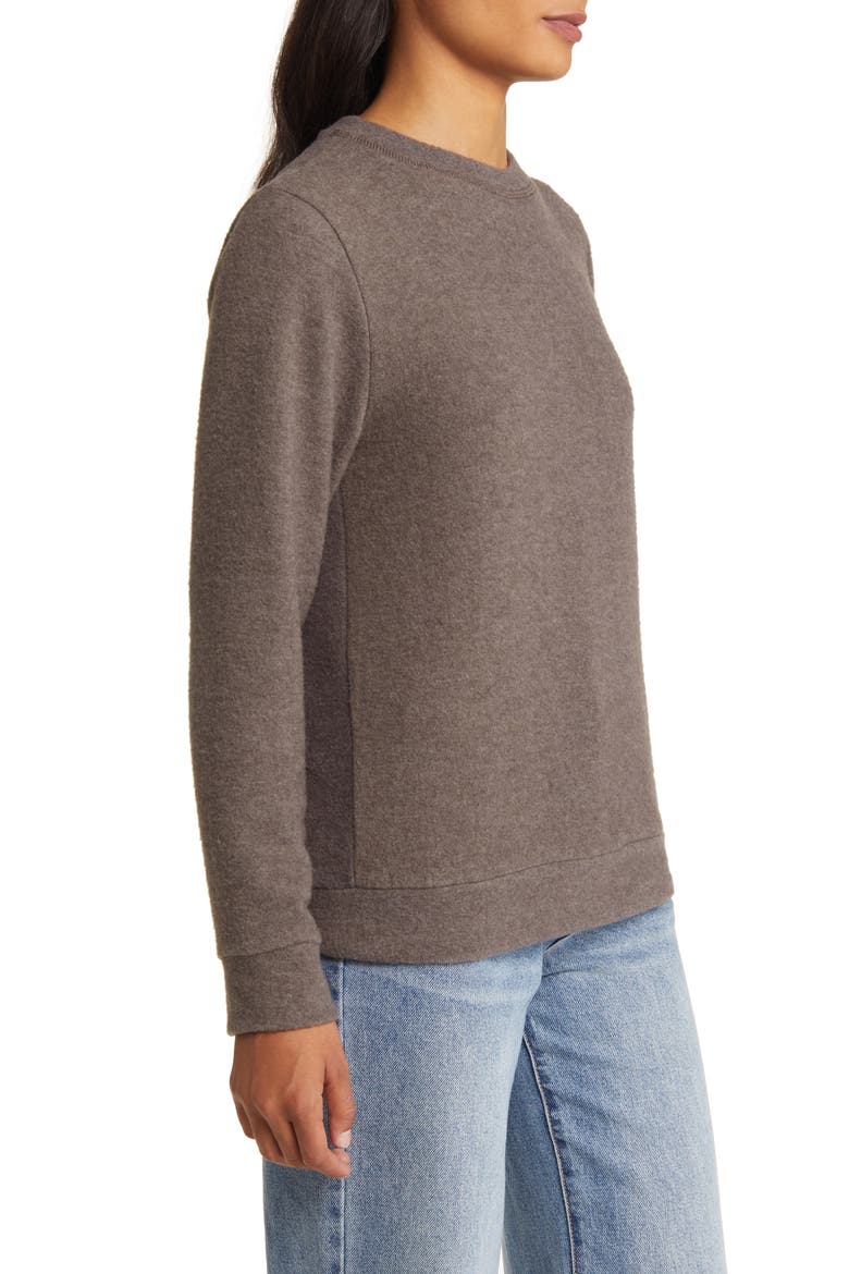 Cozy Crewneck Long Sleeve Top, Alternate, color, OLIVE