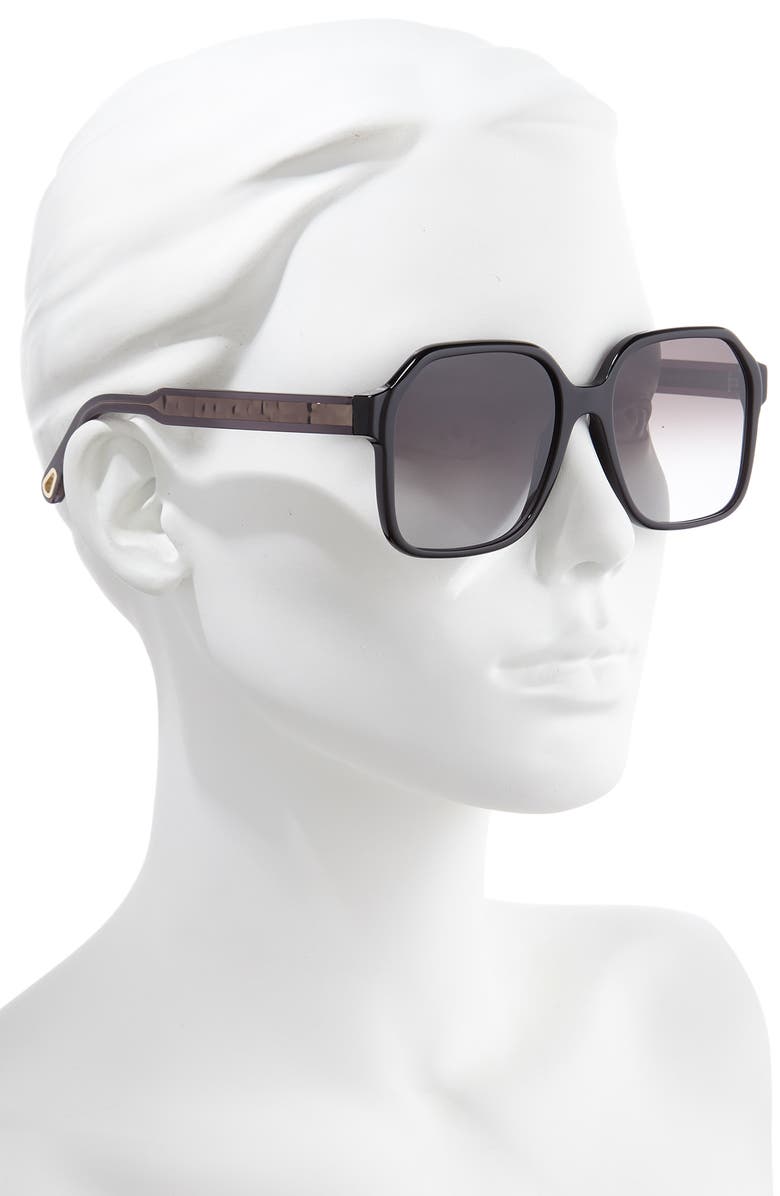 Chloé Willow 56mm Gradient Rectangular Sunglasses, Alternate, color,