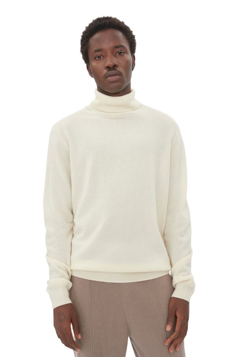 Essential Cashmere Turtle Neck Sweater, Alternate, color, marshmallow