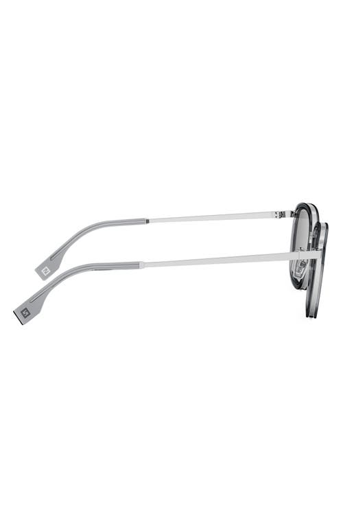 Fendi Travel 55mm Oval Sunglasses In Grey/other/smoke